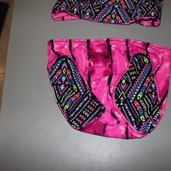 Multi Color Reversibile 2 Pcs  Justice  Swimsuit Size 14 - Picture 3 of 13